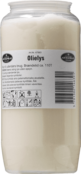 Olielys Hvid Stor Udendørs