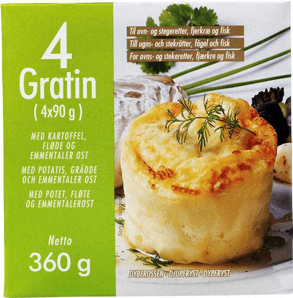 Gratin M/kartofler-emment