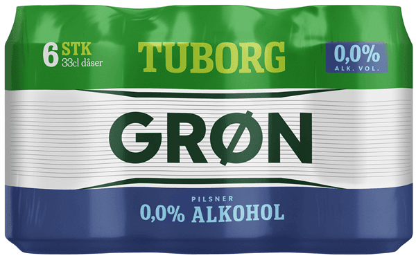 Tuborg Grøn 0,0 6-pak Ds.