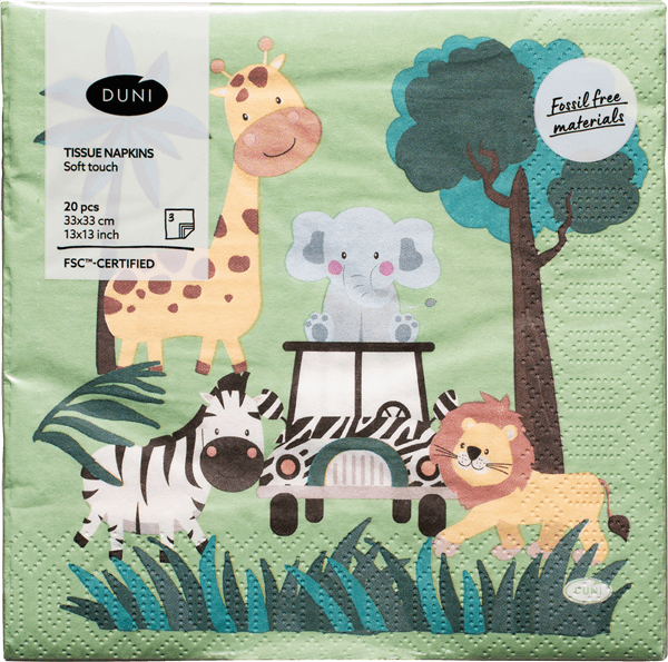 Napkins 33x33cm Safari Kid