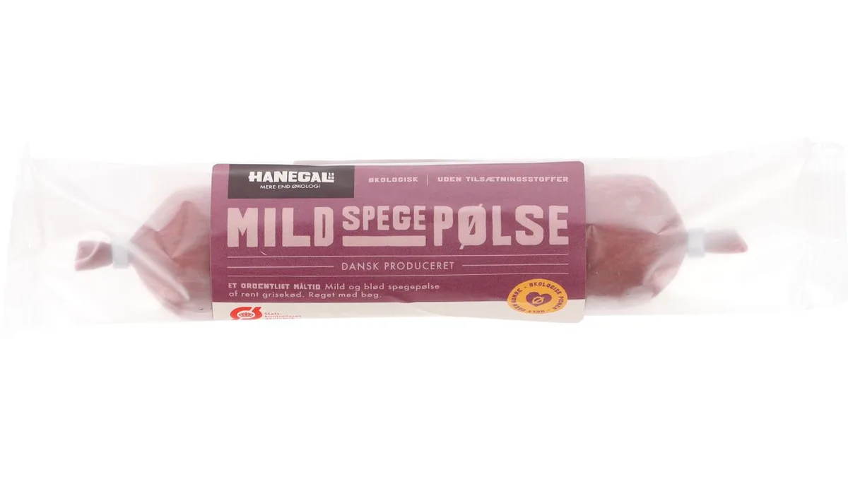 Spegepølse mild øko. Hanegal