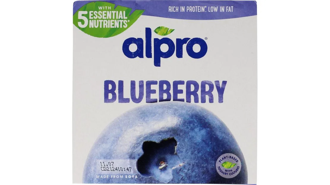 Soya yoghurt m. blåbær, Alpro