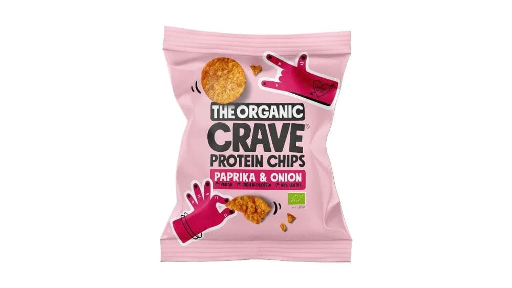 Proteinchips m. paprika & løg øko. The Organic Crave