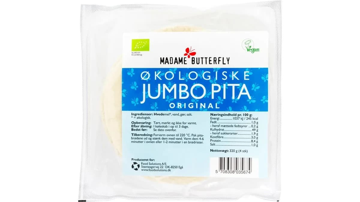 Pitabrød Jumbo øko. Madame Butterfly