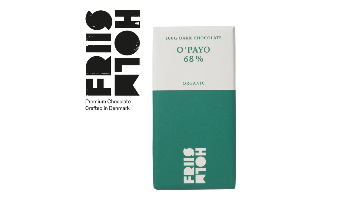 Mørk chokolade O'Payo 68% øko. Friis Holm Chokolade