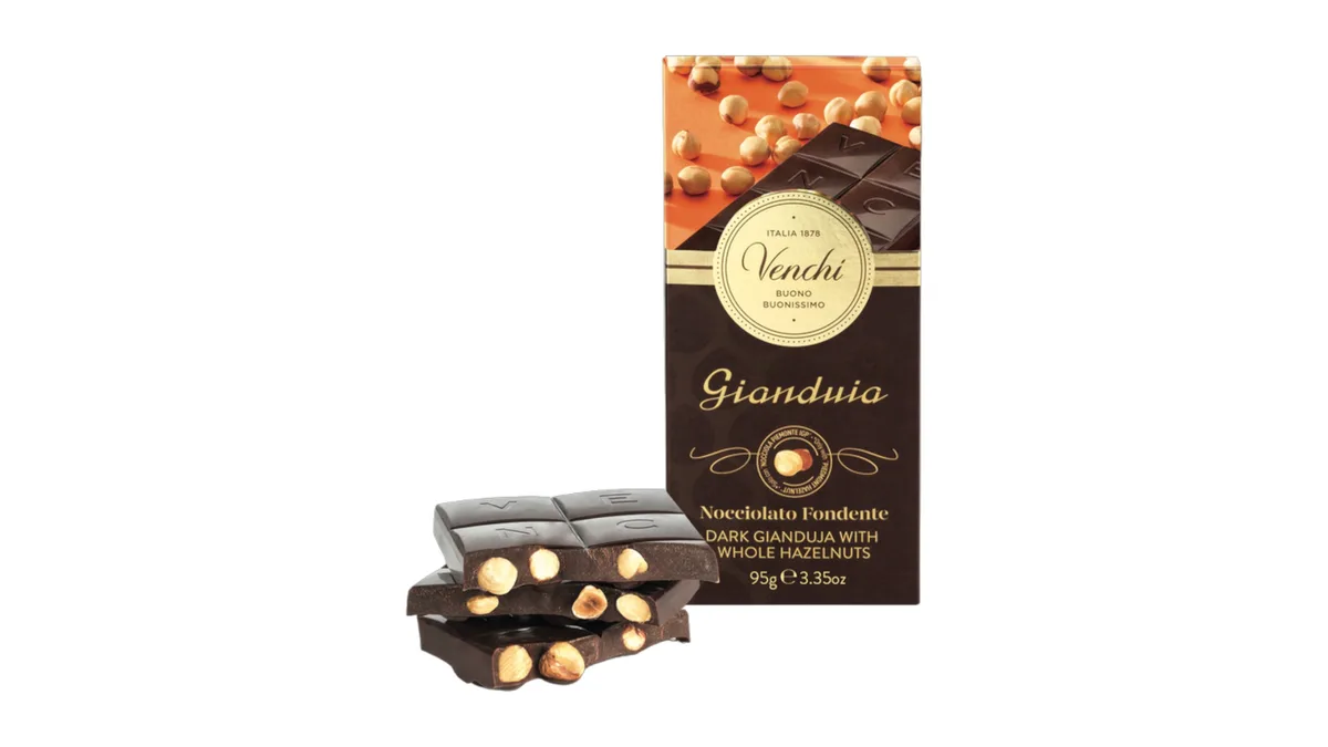 Gianduja bar m. mørk chokolade & hasselnødder, Venchi