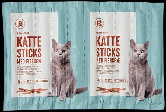 KATTESTICKS M/FJERKRÆ