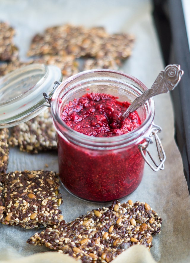 Hindbær-chia marmelade