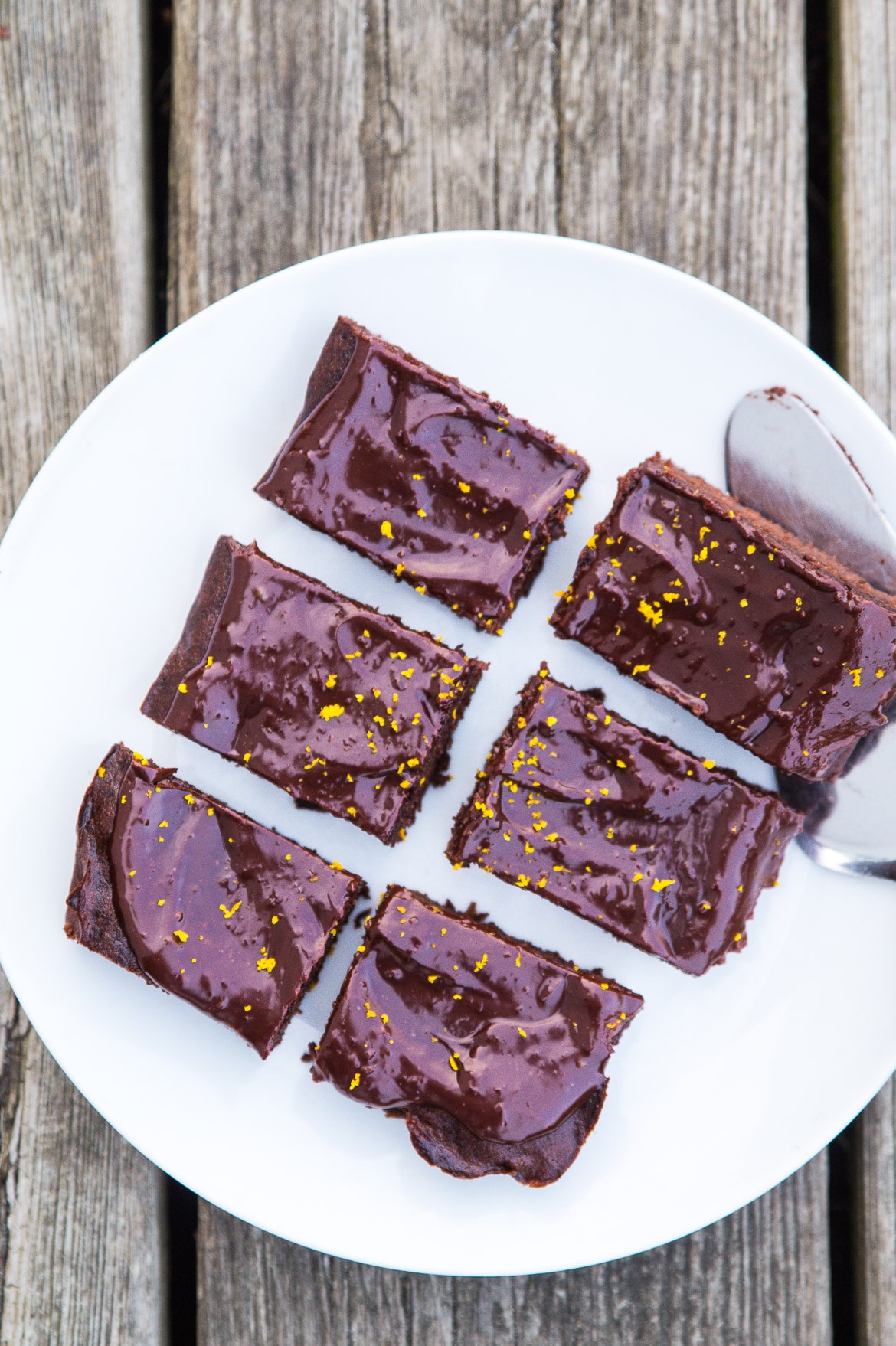 Brownie med appelsinganache