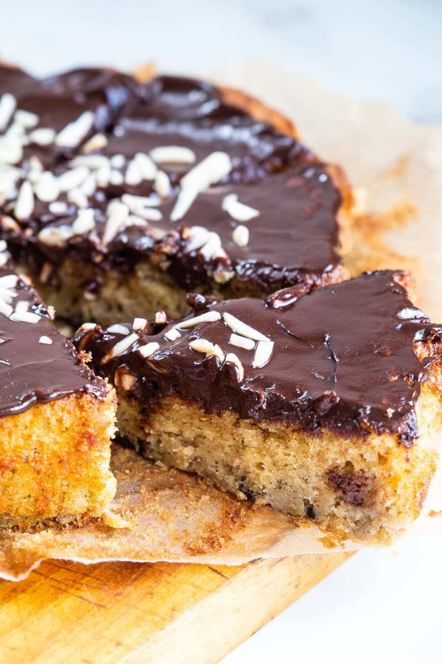 Banankage med chokolade