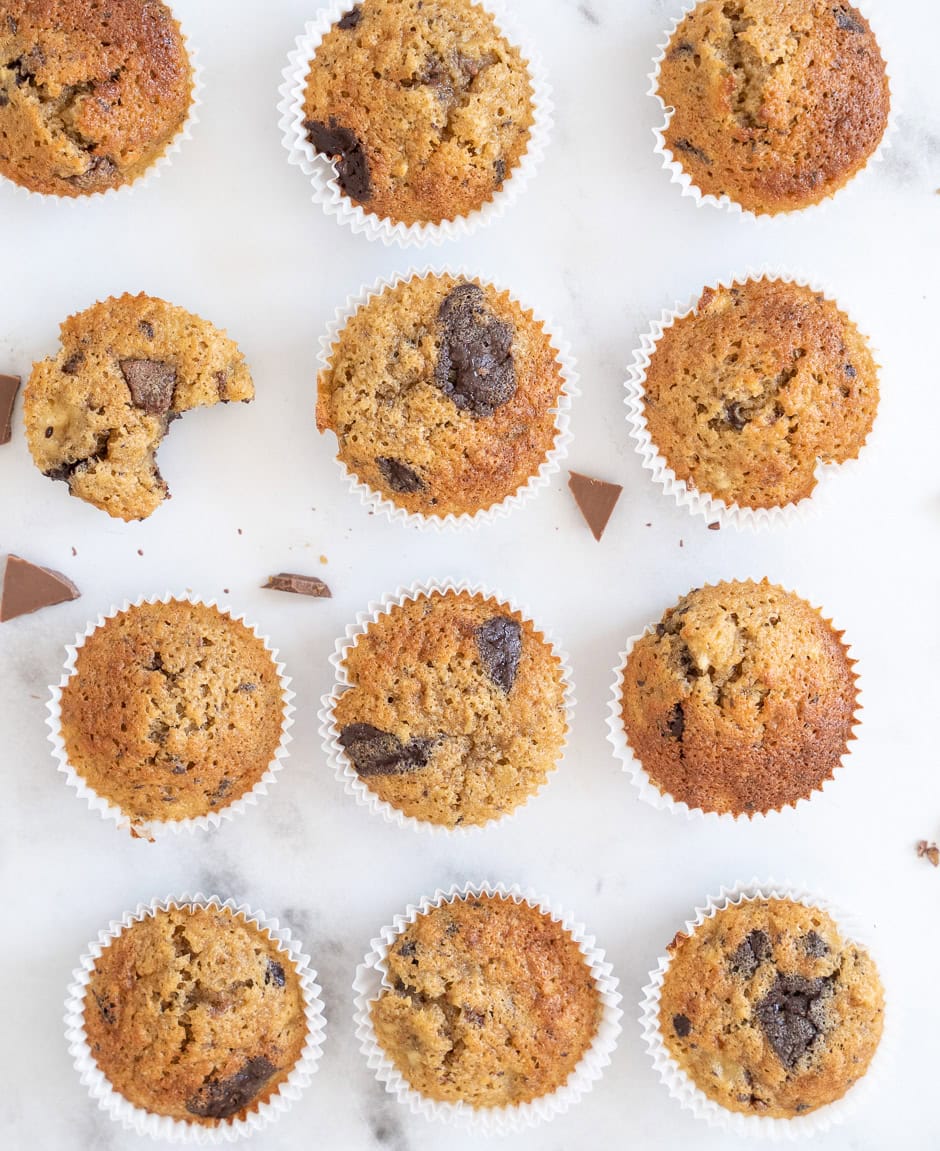 Bananmuffins med chokolade