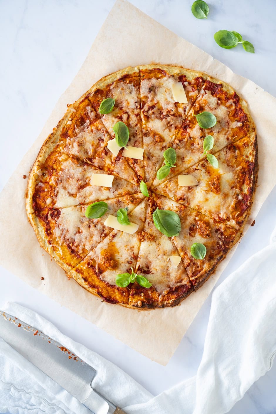 Pizza på grøntsagsbund